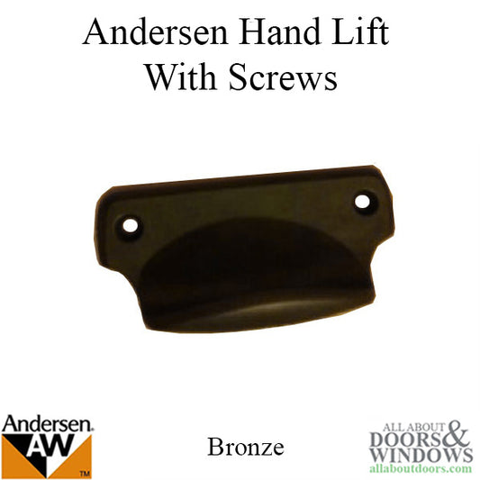 Andersen Traditional Hand Sash Lift with Screws for A-Series Double Hung Window - Oil Rubbed Bronze