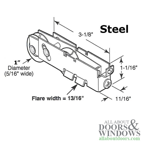 Dual Wheel Door Roller For Sliding Door Roller 1 Inch Steel Wheel With Adjustable F Tab Housing - Dual Wheel Door Roller For Sliding Door Roller 1 Inch Steel Wheel With Adjustable F Tab Housing