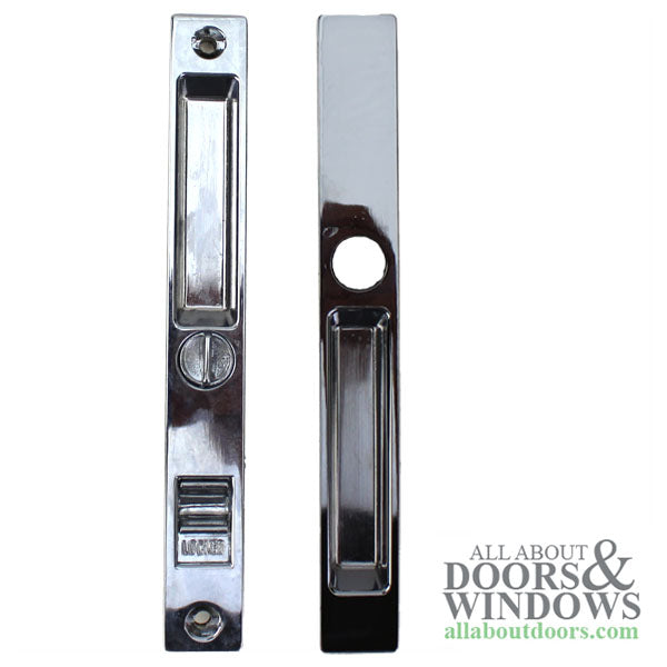 Sliding Patio Door Handleset Flush Tyle Handle 6 5/8 Inch Hole Center Chrome Handle - Sliding Patio Door Handleset Flush Tyle Handle 6 5/8 Inch Hole Center Chrome Handle