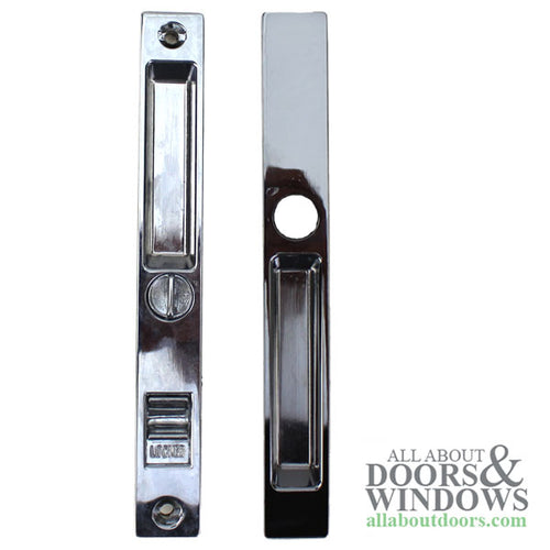Sliding Patio Door Handleset Flush Tyle Handle 6 5/8 Inch Hole Center Chrome Handle - Sliding Patio Door Handleset Flush Tyle Handle 6 5/8 Inch Hole Center Chrome Handle