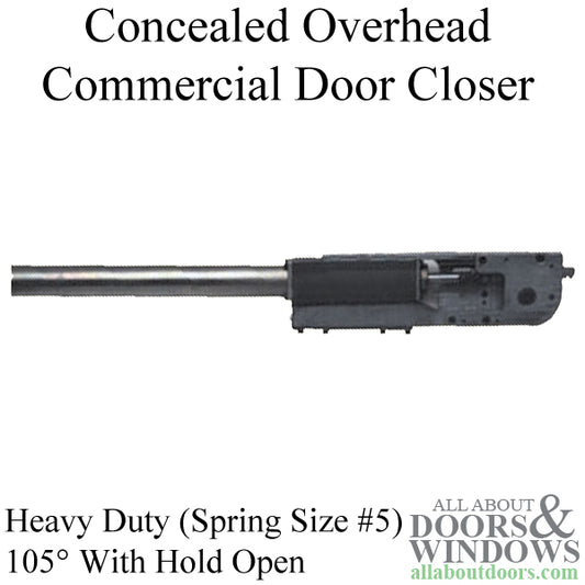 Heavy Duty Concealed Overhead Commercial Door Closer, 105° With Hold Open