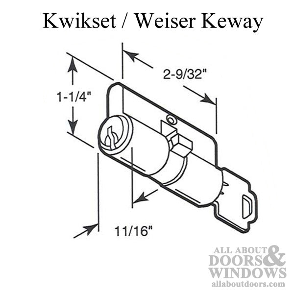 32/32 Active Keyed Patio Door Double Keyed Profile Cylinder Lock - Chrome - 32/32 Active Keyed Patio Door Double Keyed Profile Cylinder Lock - Chrome