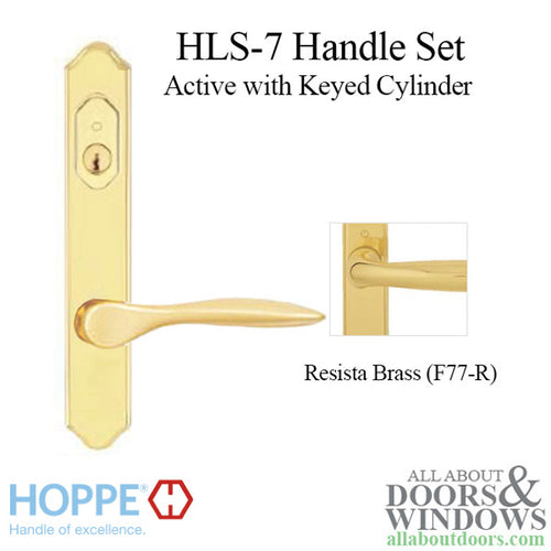 HOPPE HLS7 Handle Set with New Orleans Lever Keyed Active Resista Polished Brass - HOPPE HLS7 Handle Set with New Orleans Lever Keyed Active Resista Polished Brass