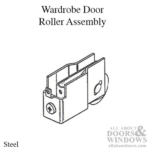 Roller, Wardrobe Door 1-1/2 Inch Steel Wheel - Roller, Wardrobe Door 1-1/2 Inch Steel Wheel