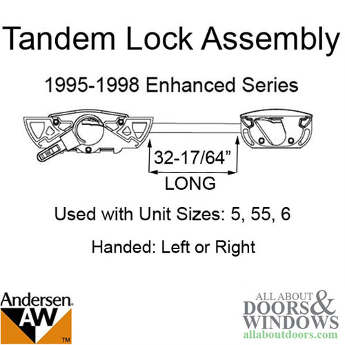 Andersen ENHANCED Casement, Concealed Long Tandem, Dual Sash Lock, Left Hand - Andersen ENHANCED Casement, Concealed Long Tandem, Dual Sash Lock, Left Hand