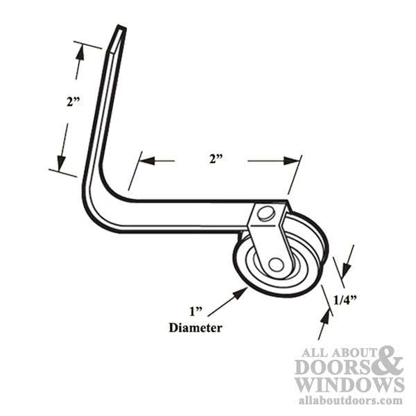 V Spring Tension Roller Assembly with 1 Inch Steel Wheel for Sliding Screen Door - V Spring Tension Roller Assembly with 1 Inch Steel Wheel for Sliding Screen Door