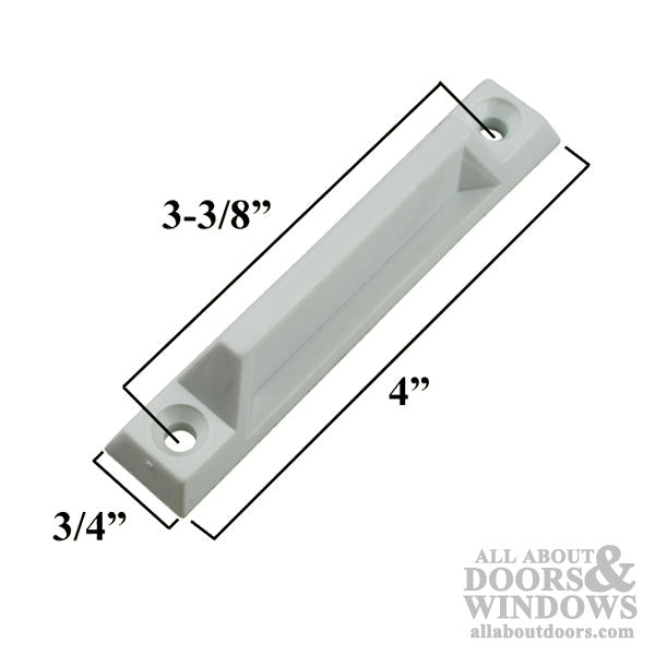 Sash Lift, Plastic  3-3/8 Inch Screw Holes - White - Sash Lift, Plastic  3-3/8 Inch Screw Holes - White