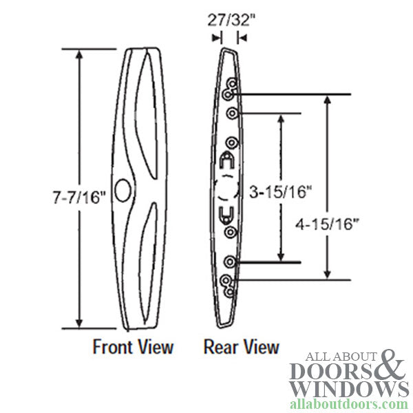 Classic Outside Pull with Knock Out Plug for Keyed Cylinder - Classic Outside Pull with Knock Out Plug for Keyed Cylinder