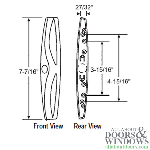 Classic Outside Pull with Knock Out Plug for Keyed Cylinder - Classic Outside Pull with Knock Out Plug for Keyed Cylinder