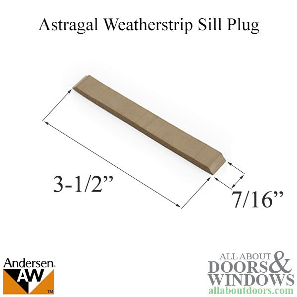 Astragal Weatherstrip Sill Plug - Frenchwood Hinged Doors - Astragal Weatherstrip Sill Plug - Frenchwood Hinged Doors