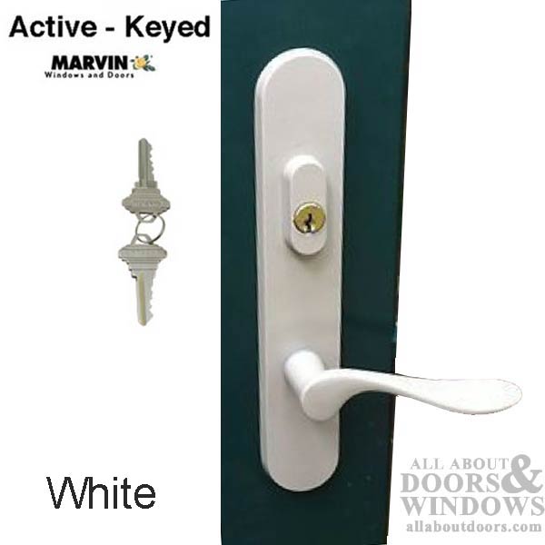 Marvin Active Keyed Trimset with Interior Thumbturn - White - Marvin Active Keyed Trimset with Interior Thumbturn - White