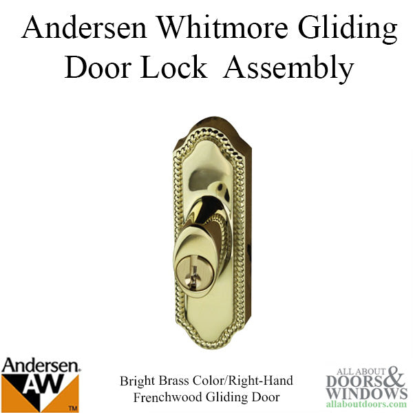 Andersen Window - Frenchwood Gliding Door - Keyed Lock - RH - Bright Brass - Andersen Window - Frenchwood Gliding Door - Keyed Lock - RH - Bright Brass