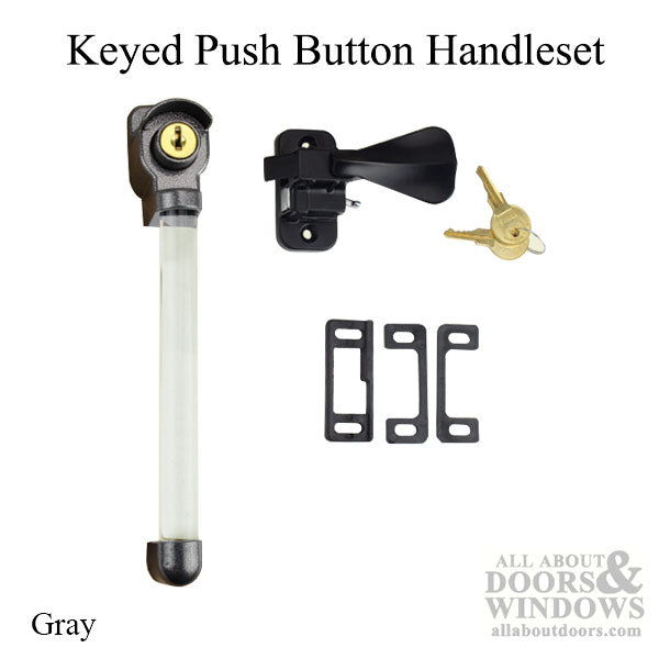 Storm Door Keyed Handle Set Round Plex - Storm Door Keyed Handle Set Round Plex