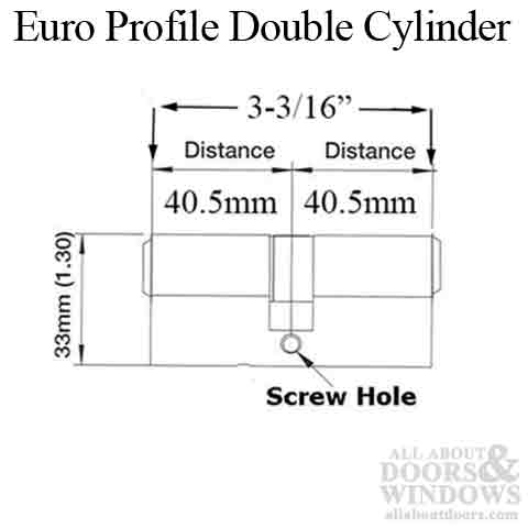 Euro Profile Double Cylinder, 40.5/40.5 mm, 360 Key / Key - Satin Nickel - Euro Profile Double Cylinder, 40.5/40.5 mm, 360 Key / Key - Satin Nickel