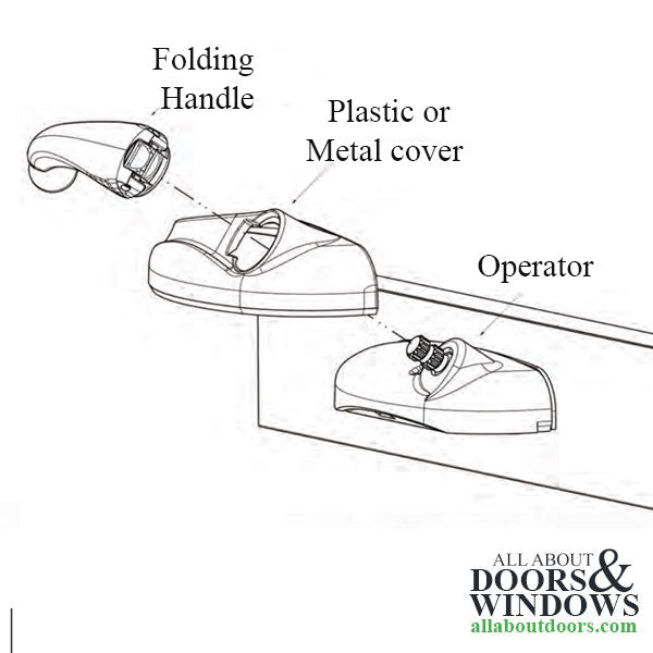 Roto Metal casement operator cover LH - Roto Metal casement operator cover LH