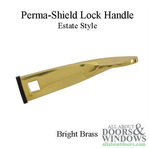 Andersen Perma-Shield Lock Handle, Estate Style - Bright Brass - Andersen Perma-Shield Lock Handle, Estate Style - Bright Brass