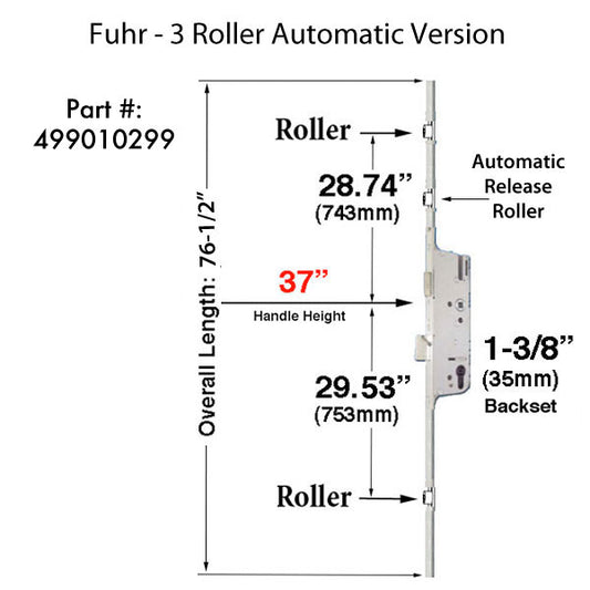 Fuhr 3 Roller Automatic Multipoint Lock - Unavailable - See Replacement Options