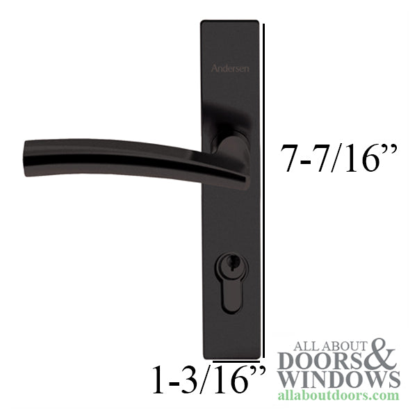 Andersen Storm Door Handle Set Modern Flat Black with Lock and Key - Andersen Storm Door Handle Set Modern Flat Black with Lock and Key