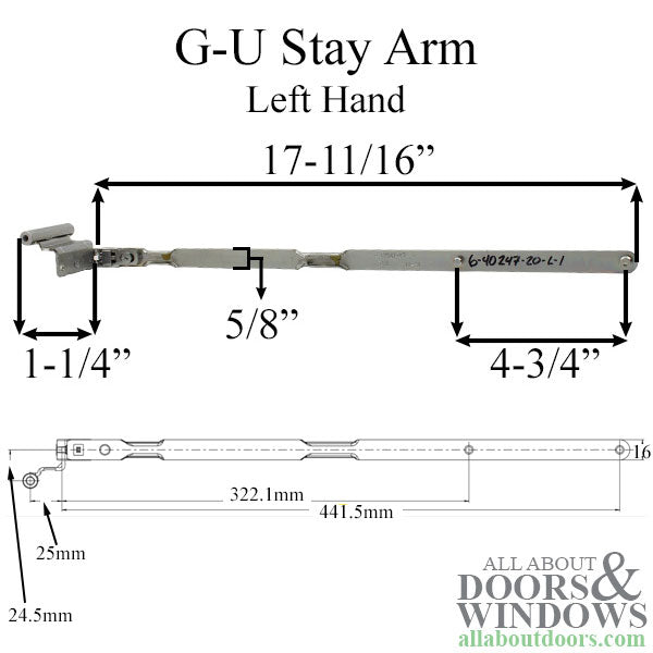 G-U Ferco Stay arm for UNI JET D  Tilt & Turn System - G-U Ferco Stay arm for UNI JET D  Tilt & Turn System