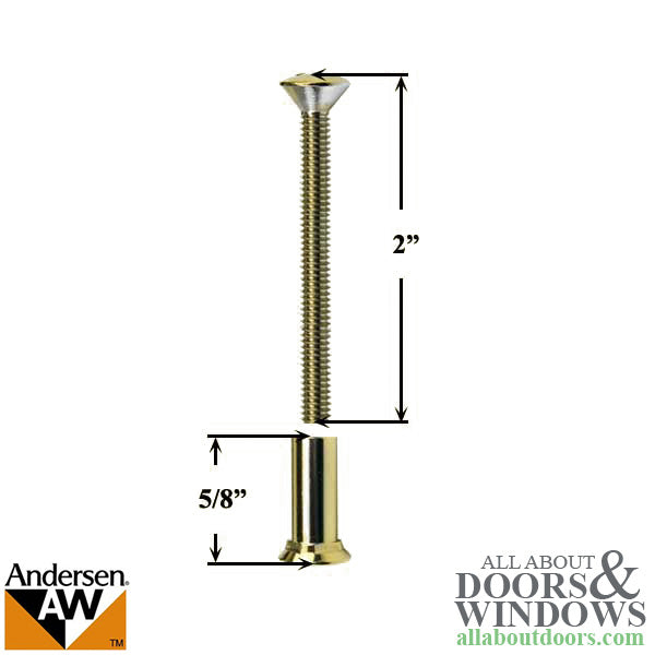 2 Inch Screw and Stud Set - Polished Brass - 2 Inch Screw and Stud Set - Polished Brass