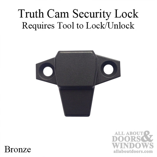 Truth Die Cast Cam Security Lock, Uses Tool to Lock or Unlock - Bronze