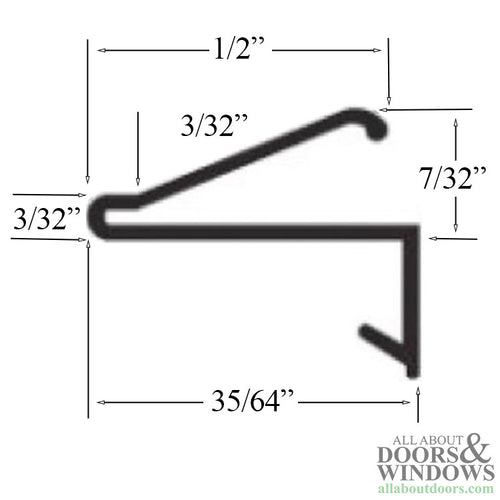 Polyflex Leaf Weatherstrip Extruded Polypropylene 1/2