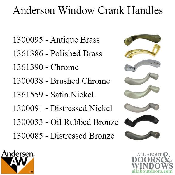 Andersen Window Improved/E-Z Casement Crank/Handle - Estate Style - Chrome - Andersen Window Improved/E-Z Casement Crank/Handle - Estate Style - Chrome