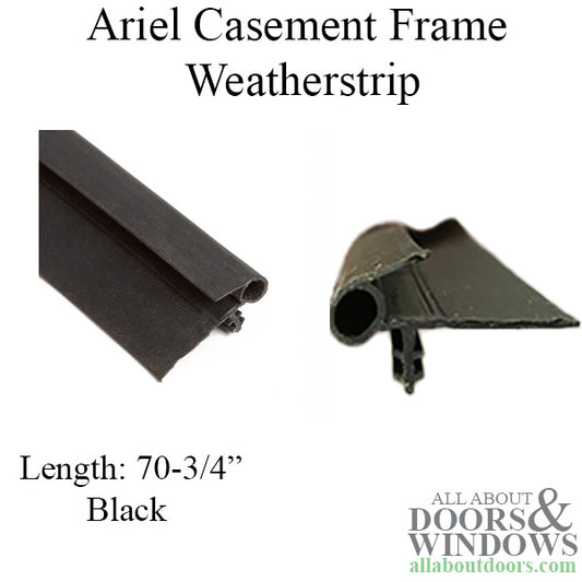 Peachtree Ariel Casement Frame Weatherstrip, 70-3/4 Black