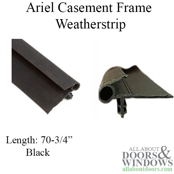 Peachtree Ariel Casement Frame Weatherstrip, 70-3/4 Black - Peachtree Ariel Casement Frame Weatherstrip, 70-3/4 Black