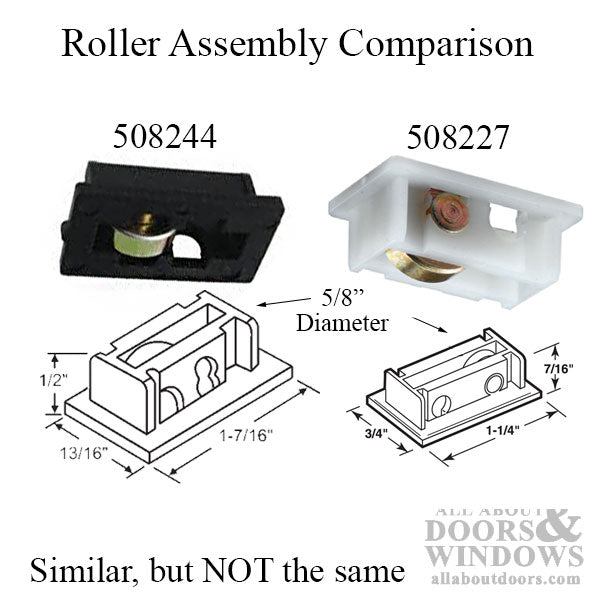 Sliding Window Roller Assembly, 5/8 inch Wheel Diameter, Nylon / Steel - Sliding Window Roller Assembly, 5/8 inch Wheel Diameter, Nylon / Steel