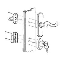 Normandy Storm Door Handle Set with Deadbolt 1.75 Inch Hole Spacing - Normandy Storm Door Handle Set with Deadbolt 1.75 Inch Hole Spacing