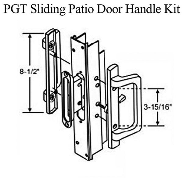PGT Sliding Patio Door Handle Kit with Mortise Lock and Keepers - PGT Sliding Patio Door Handle Kit with Mortise Lock and Keepers