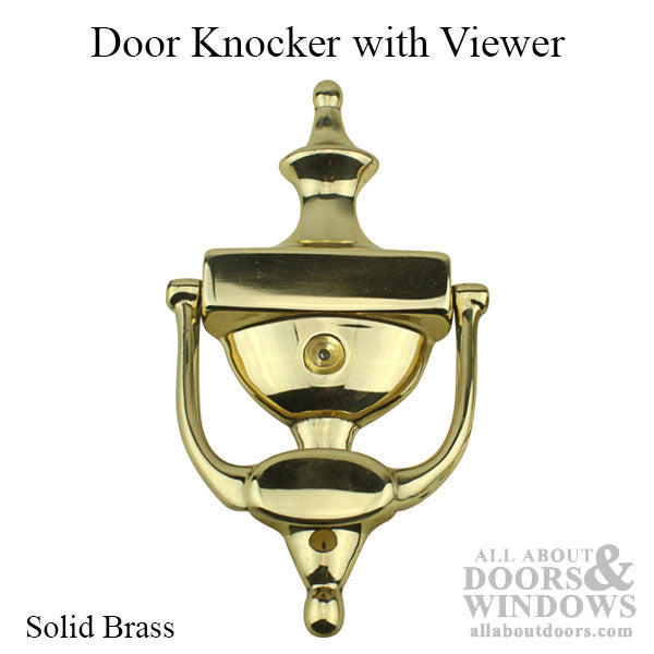 Solid Brass Door Knocker with Viewer - Solid Brass Door Knocker with Viewer