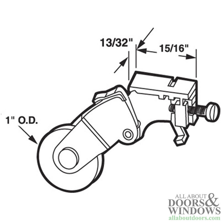 Adjustable Roller Assembly with 1 Inch Steel Wheel for Sliding Screen Door - Adjustable Roller Assembly with 1 Inch Steel Wheel for Sliding Screen Door