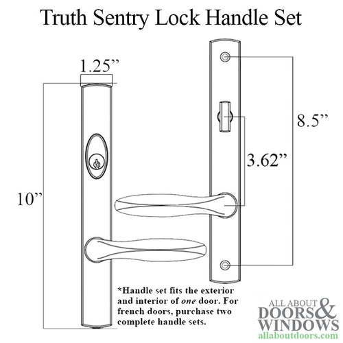 Truth Sentry Lock Handle Set, Classic, Decorative finishes over Brass, PVD Nickel - Truth Sentry Lock Handle Set, Classic, Decorative finishes over Brass, PVD Nickel