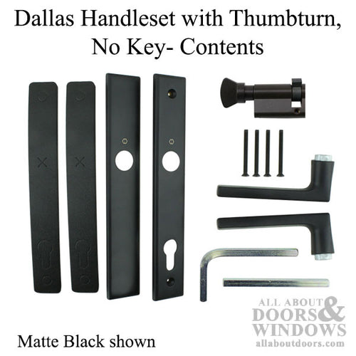 HOPPE Dallas Contemporary Multipoint Lock Handle Set Inactive 2-¼ Inch Door 40/10 Cylinder Matte Black - HOPPE Dallas Contemporary Multipoint Lock Handle Set Inactive 2-¼ Inch Door 40/10 Cylinder Matte Black