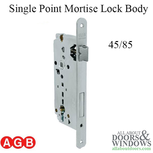 Single Point Mortise Lock Body 45/85 AGB - Chrome