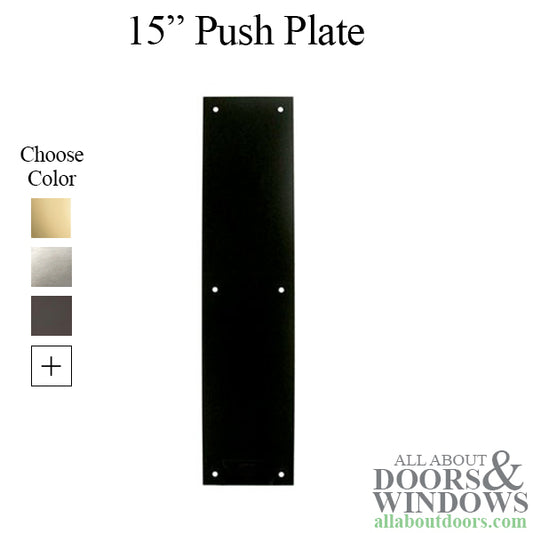 3-1/2 x 15'' Push Plate, Solid Brass -