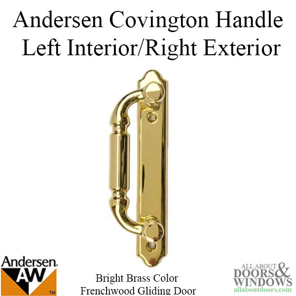 Andersen Frenchwood Gliding Door - Handle - Covington - Left Interior/Right Exterior - Bright Brass - Andersen Frenchwood Gliding Door - Handle - Covington - Left Interior/Right Exterior - Bright Brass