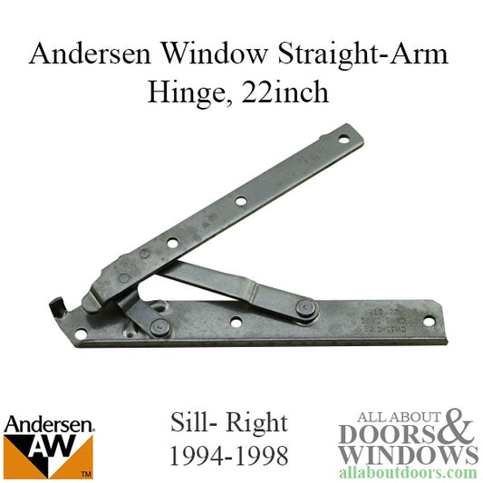 Hinge, Sill, Right 22 Inch Standard Andersen Casement Enhanced