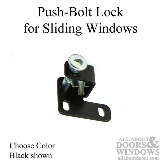 Sliding Window Push-Bolt Lock - Choose Color