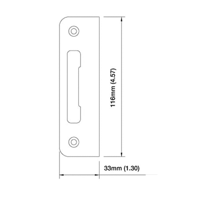 Strike Plate, PT0002N, Flat Tongue 1.30 x 4.57 -  Stainless Steel - Strike Plate, PT0002N, Flat Tongue 1.30 x 4.57 -  Stainless Steel