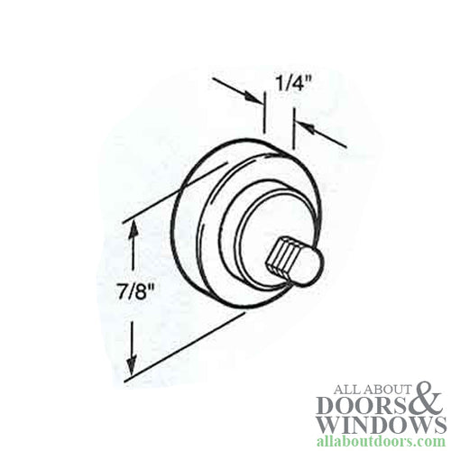Shower Door Roller, 7/8 x 1/4 Flat Nylon Bearing  w/ Adjustable Washers - Shower Door Roller, 7/8 x 1/4 Flat Nylon Bearing  w/ Adjustable Washers