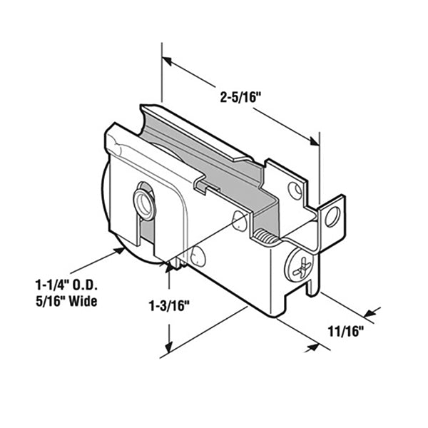 1-1/4 inch Nylon wheel, Roller Assembly - 1-1/4 inch Nylon wheel, Roller Assembly
