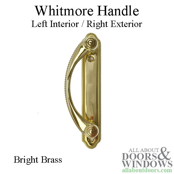 Andersen Whitmore Gliding Door Handle - Left Interior/Right Exterior - Bright Brass - Andersen Whitmore Gliding Door Handle - Left Interior/Right Exterior - Bright Brass