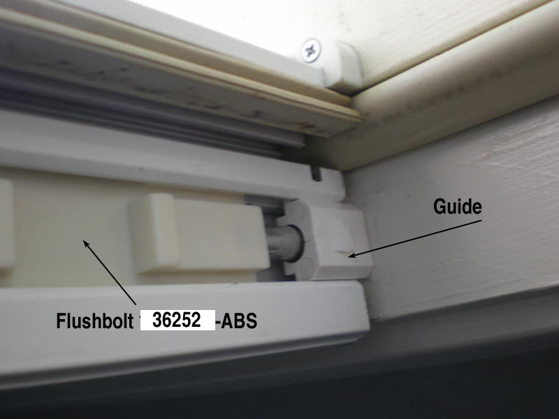 Guide, T-Astragal Flush Bolt, Closed Face Plastic - White - Guide, T-Astragal Flush Bolt, Closed Face Plastic - White