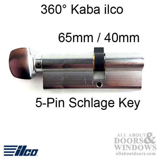 65 / 40 Keyed 105mm Custom 360° Euro Profile Cylinder, 5 Pin Schlage