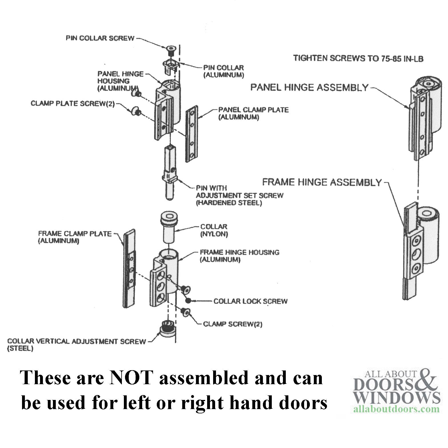 Traco Magnum Panel Butt Hinge, Clamp Style Euro Groove Adjustable - Traco Magnum Panel Butt Hinge, Clamp Style Euro Groove Adjustable