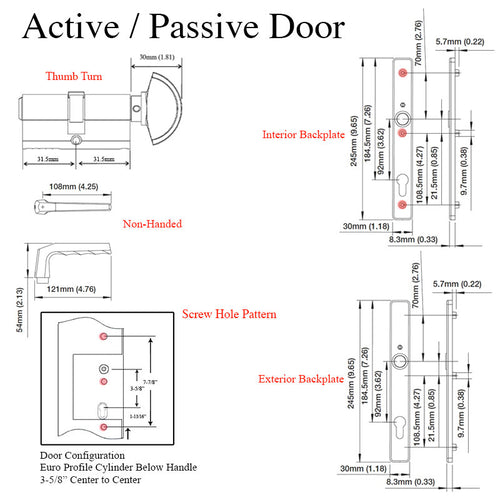 HOPPE Frankfurt A117 / 2246N Active Multipoint Handleset Pure White Aluminum - HOPPE Frankfurt A117 / 2246N Active Multipoint Handleset Pure White Aluminum