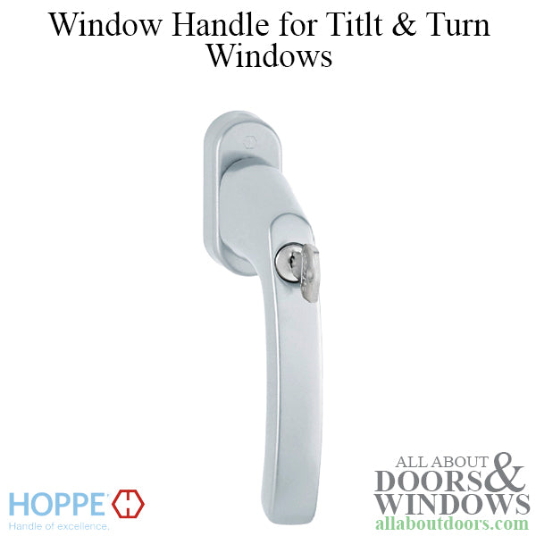 Luxembourg Lockable TBT Handle for Tilt & Turn Windows - Made of Aluminum - Silver - Luxembourg Lockable TBT Handle for Tilt & Turn Windows - Made of Aluminum - Silver